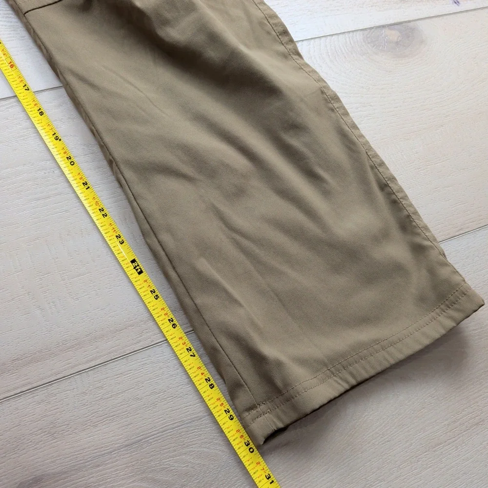 Orvis Fleece Lined Pants Mens 36x30 Tan Khaki Nylon Stretch Hiking Outdoor